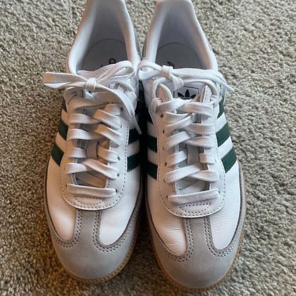 Adidas Samba White and Green Sneakers - Like New!! - Picture 2 of 5